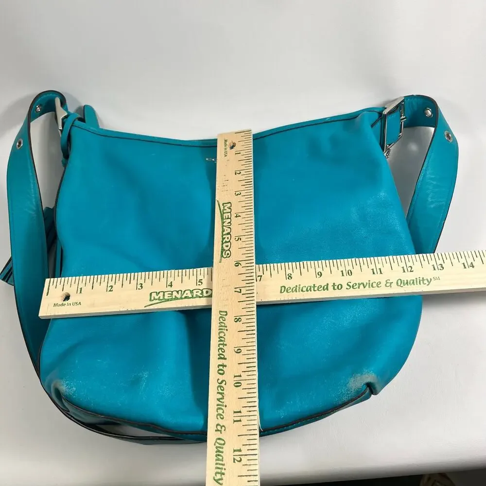 Coach Legacy Leather Duffle Crossbody Bag Turquoise 19889 Classic Preppy